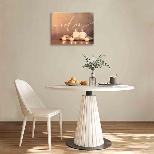 Zen Wall Art, Zen Bathroom Decor, Meditation Pictures, Spa Canvas Posters Prints, Calming Spiritual Stone Decorations Painting, Artwork Office Home Yoga Decor For Bathroom Bedroom Living Room 16"x12" Relax 12"L x 16"W