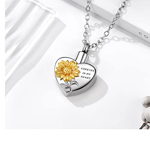 Cremation Jewelry Urn Necklace for Ashes for Women Memorial Ashes Necklace Sunflower