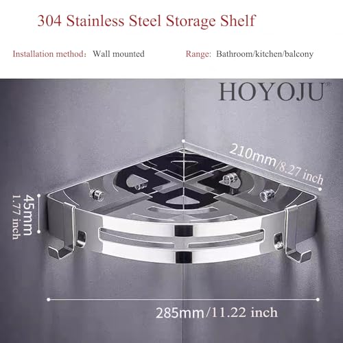 Stainless Steel Bathroom Caddy Storage Organizer Wall Mounted Kitchen Corner Shelf Shower Corner Basket Stainless Steel