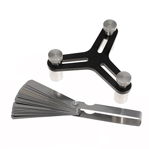 TUELETFU piston ring squaring tool with 32-blade feeler gauge for 2.000–5.000 end gap measurement