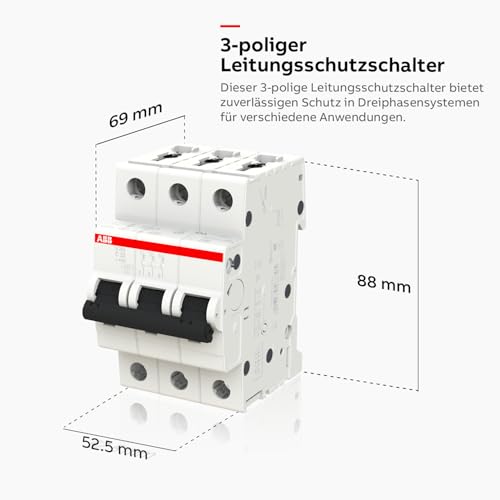 ABB 2CDS253001R0324 S203-C32 Circuit Breaker Pack of 1 | Characteristics C - 6 kA switching capacity - DIN rail mounting - Reliable industrial quality - 2CDS253001R0324 C32