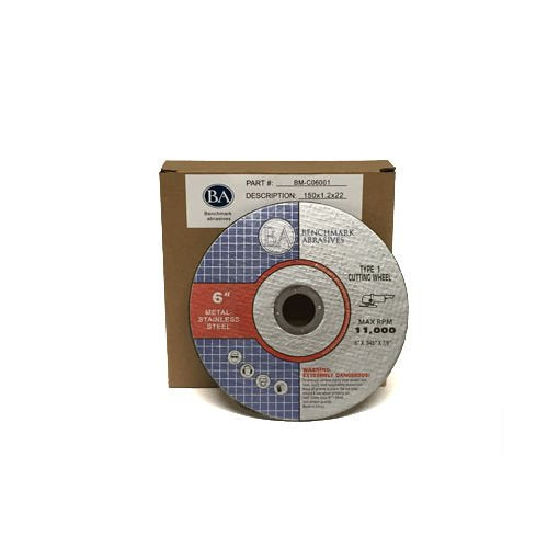 [Australia - AusPower] - Benchmark Abrasives 6" Aluminum Oxide Quality Thin Cut Off Wheel for Metal and Stainless Steel .045" Thick 7/8" Arbor, Angle Grinder Wheel, Grinder Cutting Wheel - 25 Pack 6" | 25 Count 
