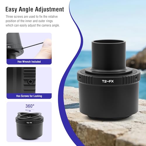 Alstar T T2 Lens Adapter Ring and T Adapter (T-Mount) for Fuji FX Camera