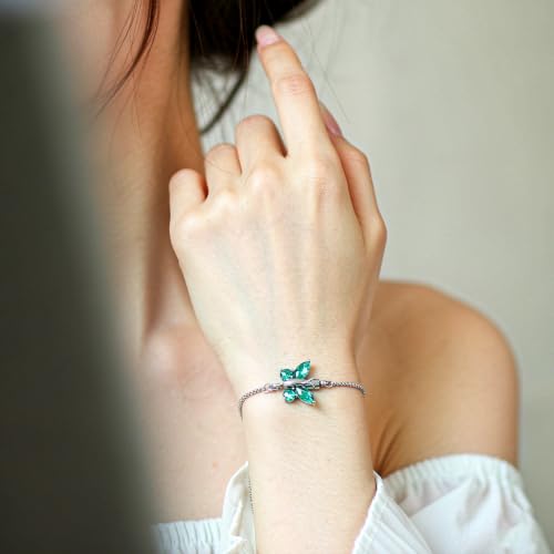 zeqingjw Cremation Jewelry Butterfly Urn Bracelet for Ashes for Women Stainless Steel Adjustable Urn Bangle Memorial Keepsake Ash Holder Bracelet Green