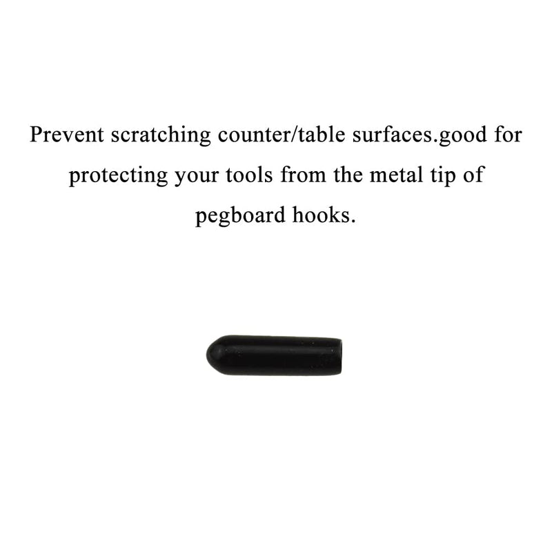 Round Rubber End Tube Bolt Caps Cover Plug Insert Screw Thread Protectors 1/8 Inch Inner Diameter 15mm Length Flexible Cover Sharp Tip Prevent Table Scratch Not Leave Marks, Black-3mm-60 PCS