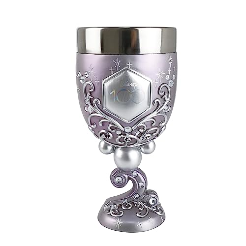 Enesco Disney Showcase 100 Years of Wonder Decorative Chalice Goblet, 7.09 Inch, Platinum