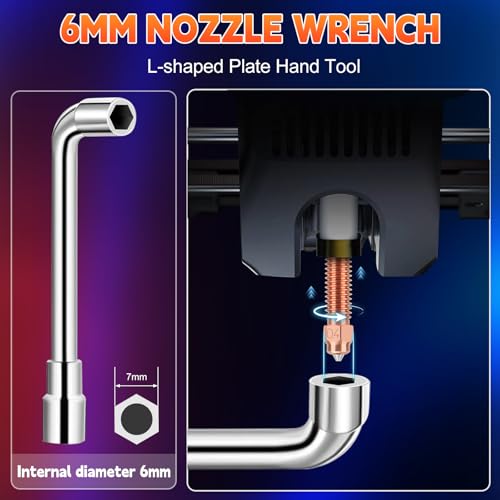3 Pcs 0.4mm Quick-Swap K1C Nozzle Kit for Creality K1, 3D Printer Nozzle with Copper Alloy and Hardened Steel, 30 Pieces Cleaning Needles Wrench for Creality K1C/K1/K1 Max/Ender 3V3 3D Printer