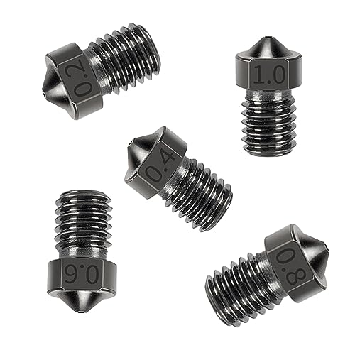 15pcs Hardened Nozzle Set for Anycubic Kobra 3D Printer, 7pcs 0.4mm Nozzles and 2pcs 0.2mm, 0.6mm, 0.8mm, 1.0mm Wear-resistant Nozzle Set for Anycubic Mega, Mega X, Chrion, Kobra Neo For Mega Hardened