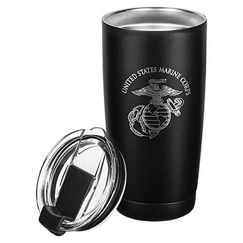Military Gift Shop Marine Corps 20oz Insulated Tumbler-Double-Walled Stainless Steel Travel Cup-Durable & Leakproof-Disabled Vet Owned Business USMC 20oz Tumbler 20 Ounces
