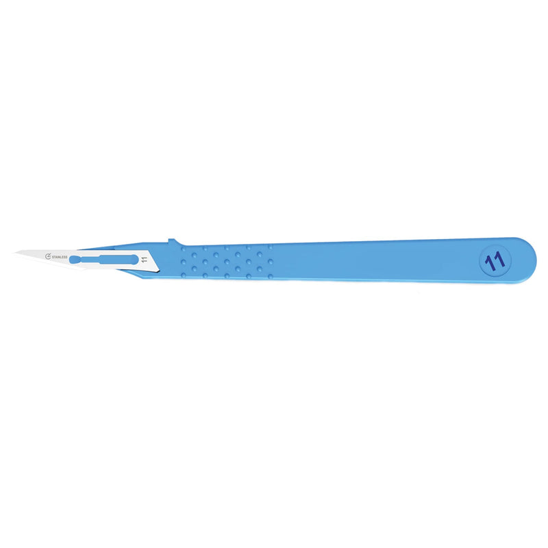 [Australia - AusPower] - Gima Standard No.11 Sterile Scalpels made of Rust-Proof Stainless Steel, ABS Handle, for Single Use, 10 Individually Packed Scalpels 11 