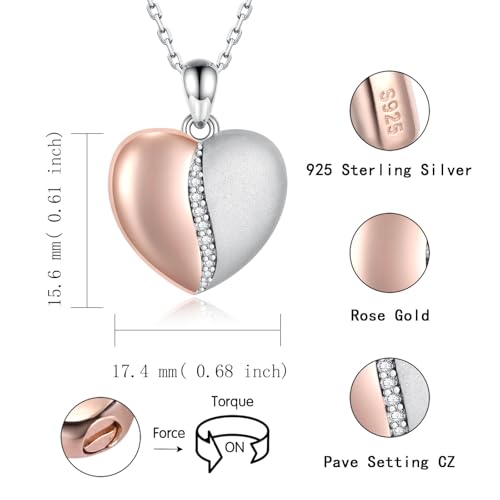 Sariel Dual Urn Pendant Necklace 925 Sterling Silver Heart-2