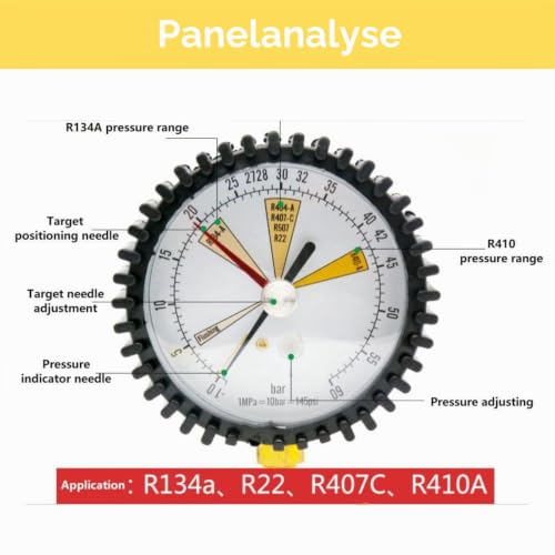 Jadeshay Pressure Gauge, Air Conditioning Cold Nitrogen Pressure Tester Pressure Use for Air Conditioners Cold Nitrogen Pressure