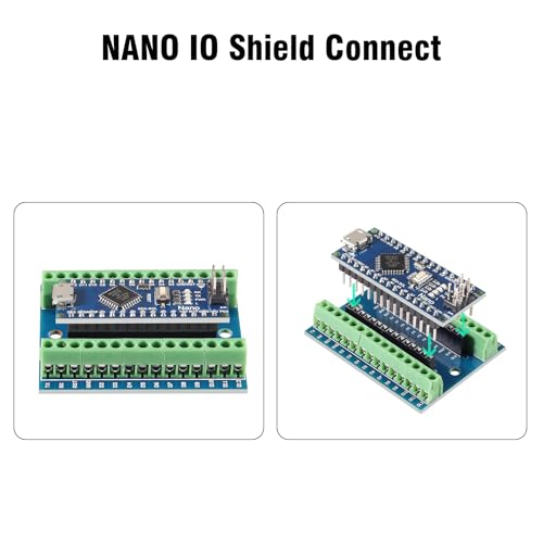 Nano Expansion Board Binghe 2 Pieces Nano Shield, Nano Holder, Nano IO Shield V1.O Simple Expansion Board with Screw Terminals Compatible with Arduino