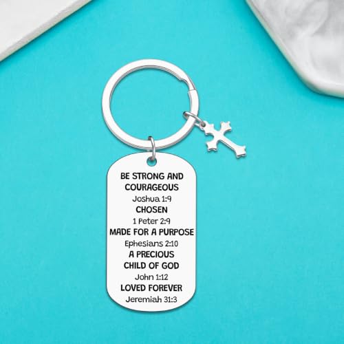 Ximalun Christian Keyring Gift Inspirational Bible Verse Keyring Scripture Religious Gifts Baptism Communion Christmas Birthday Easter Christian Gifts for Men Women