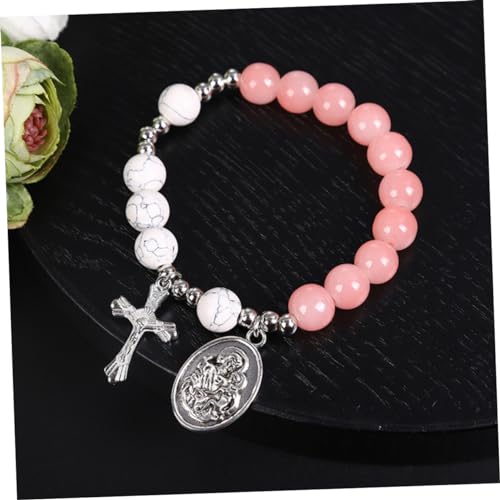 BESTYASH Cross Beaded Bracelet Delicate Cross Pendant Rosary Bracelet for Women for Special Occasions Like Birthdays Mother Day and Christmas