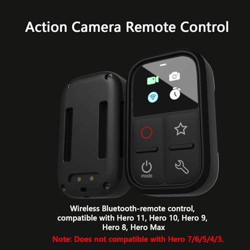 Tiandirenhe Wireless Smart Remote Control Compatible with GoPro Hero 13/12/11/11Mini/10/9/8/Max LED Colorful Screen Built-in Battery 80M Control Distance with Wrist Strap, USB Charging Cable