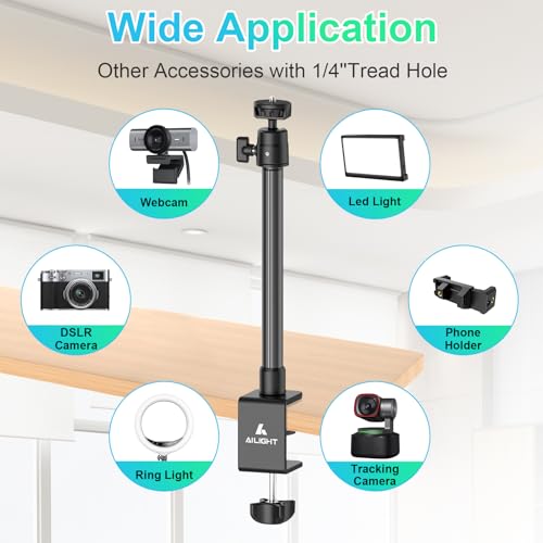 Ailight Adjustable Desk Camera Mount & Webcam Stand 10.8"-31.1" TS6001