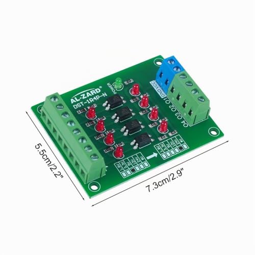4 Channel Optocoupler Insulation Board, DST-1R4P-N 5V to 24V Optocoupler Insulation Module PLC Signal Converter Board for Signal Isolation, Single Chip Microcomputer
