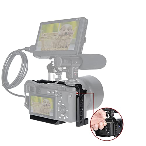 NICEYRIG Cage for Sony Alpha A6600, with NATO Rails and Cold Shoe Mounts - 340