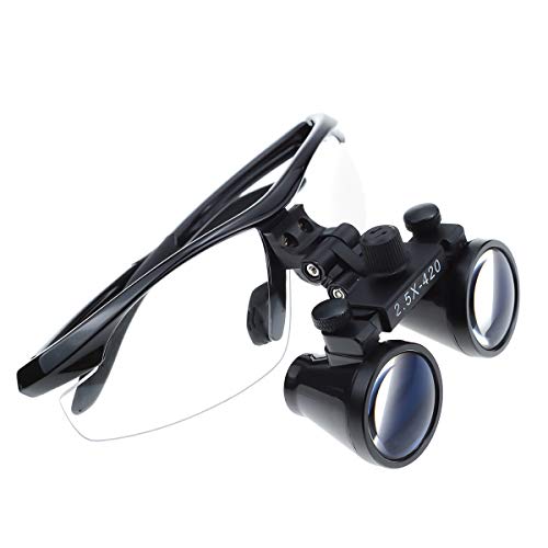 2.5x420mm Anti Fog Magnifier Portable Magnifying Glass Surgical Magnifier Magnifying Glass Black