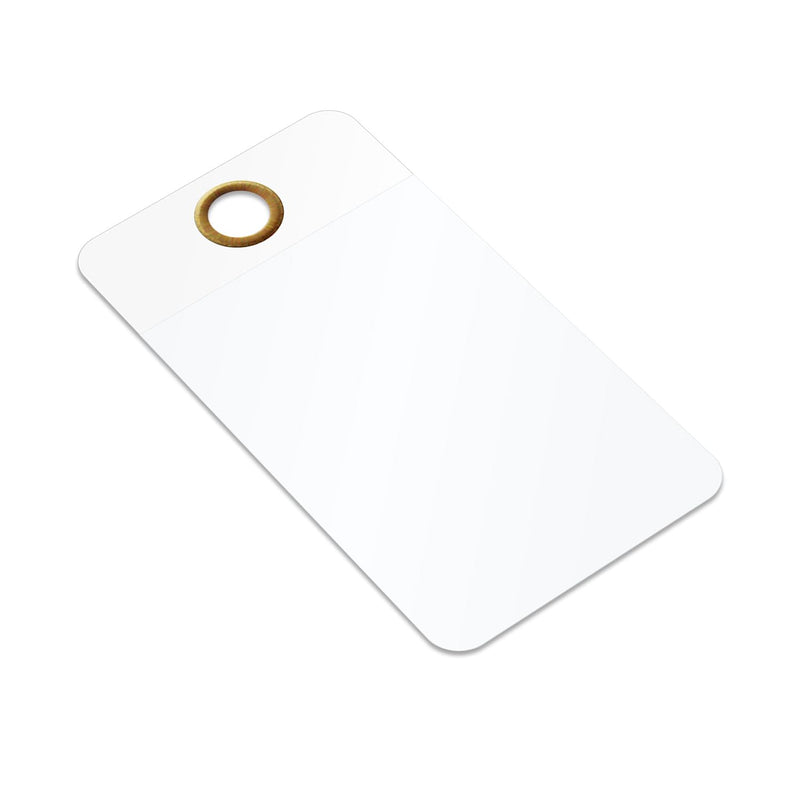 SmartSign (Pack of 25) 3.25 x 1.75 inch Blank White Writeable Self-Laminating Tags, 10 mil Thick Vinyl with Clear Polyester Flap