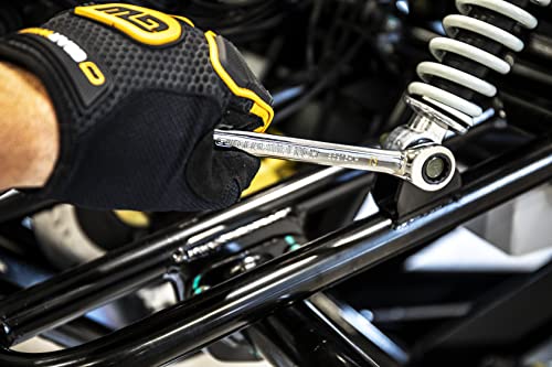 GEARWRENCH 19mm 90T 12-point ratcheting combination wrench with polished metal finish