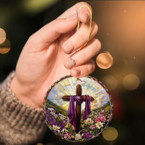 Cross Ornaments for Christmas Tree - Religious Easter Ornaments Cross 2025, Christian Ornament, Christian Religious Gifts for Women, Men, Church Decorations