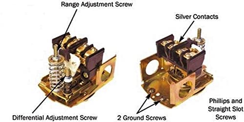 Merrill MPS2040 Water Well Pressure Control & Air-Pump Pressure Switch, 20-40 PSI Pressure Setting, NEMA 1, Adjustable Differential,1/4" Female NPT