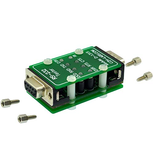 CZH-LABS RS232 LED link tester module with DB9 male to DB9 female connectors