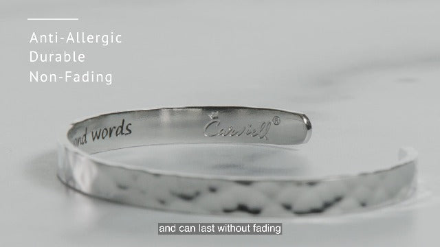 Carviell Bracelets for Women – 100+ Meaningful Engraved Messages – Solid 316L Surgical Stainless Steel Cuff Bracelet – Gift Ready CHRISTIAN Gift - Be still, and know that I am God – Psalm 46:10