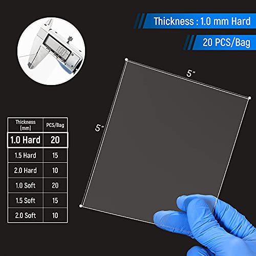 Dental Lab Rail Thermoforming Material for Vacuum Forming Soft Hard 1/1.5/2mm (1.0mm, Hard)