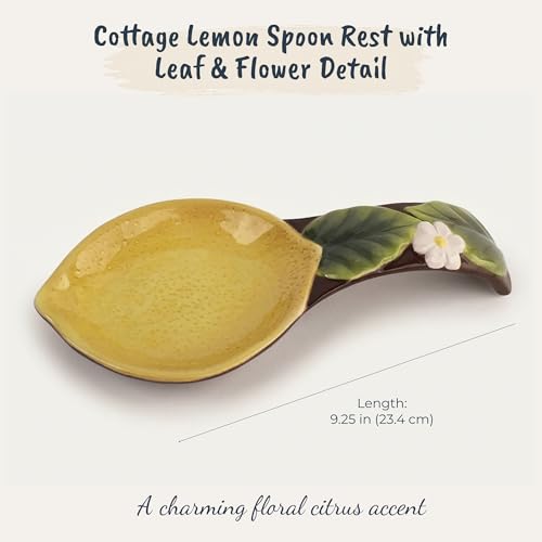 Summer Cottage Lemon Spoon Rest, 9.25-inch Length