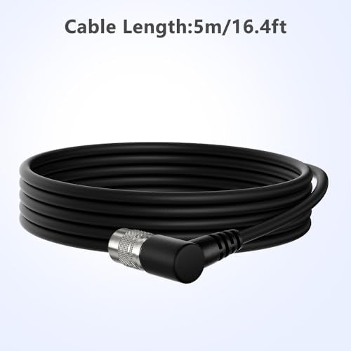 Alvin's Cables HR10A-7P-6S Hirose 6 Pin Female to Open End Power I/O Cable for Sony CCD, Basler, Keyence, Cognex, Baumer, Hikvision Industrial Camera, High Flex Shielded B-Type 16.4ft/5m Right angle 6 Pin B-Type