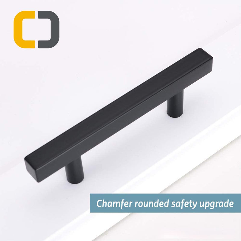 Goldenwarm 18 Pack Matte Black Cabinet Pulls Dresser Drawer Handles 2-1/2in Black Pull Handles - LSJ22BK64 Stainless Steel Kitchen Cabinet/Furniture Hardware 2-1/2 inch (64mm) Hole Centers 2-1/2 Inch Hole Centers