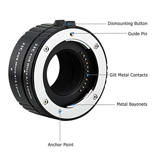 JJC Micro 4/3 Auto Focus Macro Extension Tube for Olympus Panasonic Camera Micro 4/3 Mount (Set)