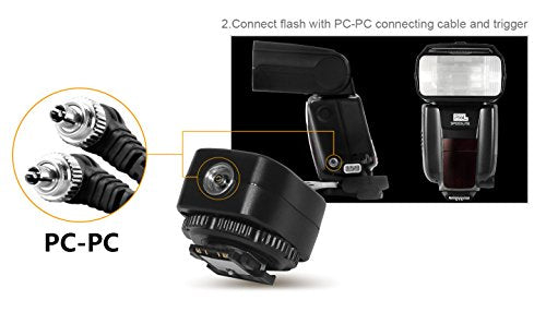 Pixel TF-335 Hot Shoe Mount TTL Hot Shoe Adapter for Sony Cameras A7 A7S A7SII A7R A7RII A7II NEX6 RX1 RX1R RX10 RX100II HX50 A6000 A6300 and Sony Flash Speedlite HVLF58AM HVLF56AM MINOLTA 5600HS