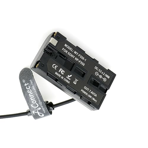 NP-F550 Dummy Battery to D-tap Power Coiled Cable for NP-F550 F770 F570 F970 Atomos Ninja V Monitor SmallHD Monitor