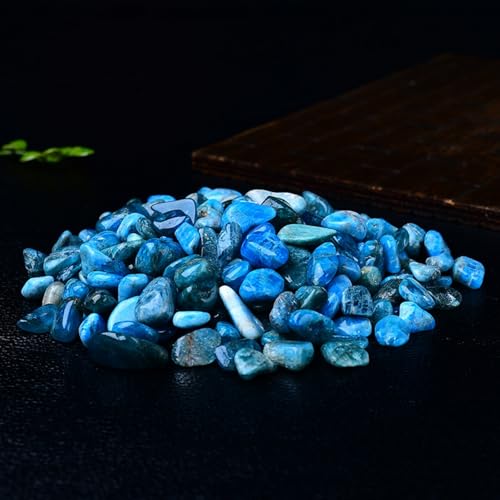 Natural Polished Apatite Tumbled Chips Crushed Crystal Stone, 7-9mm Healing Crystal Chips Bulk Healing Reiki Crystal Stones for Jewelry Making Home Decoration
