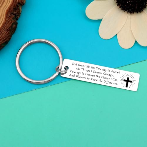 6PCS Inspirational Religious Gift for Women Men Christian Bible Verse Keyring Encouragement Keychain in Bulk Religious Baptism Faith Easter Prayer Gift Christian Confirmation Jewelry for Friends