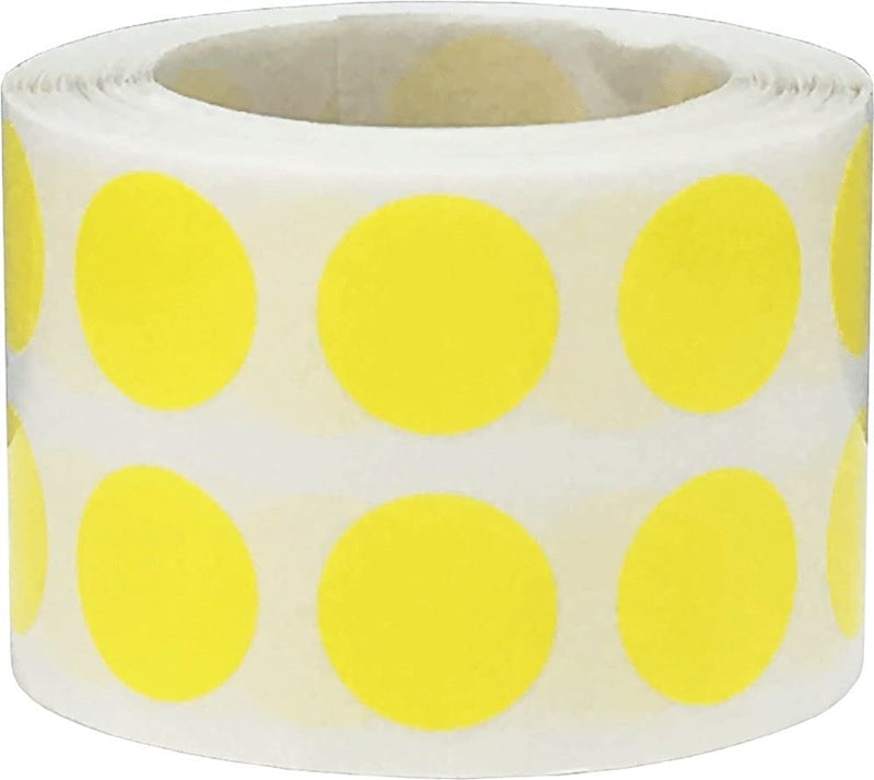 Yellow 1/2" Inch Transparent Color Coding Labels, 1,000 Total Adhesive Stickers On A Roll, Ideal for Planners, Journals, Mailing Seals and Crafting Ideas Yellow