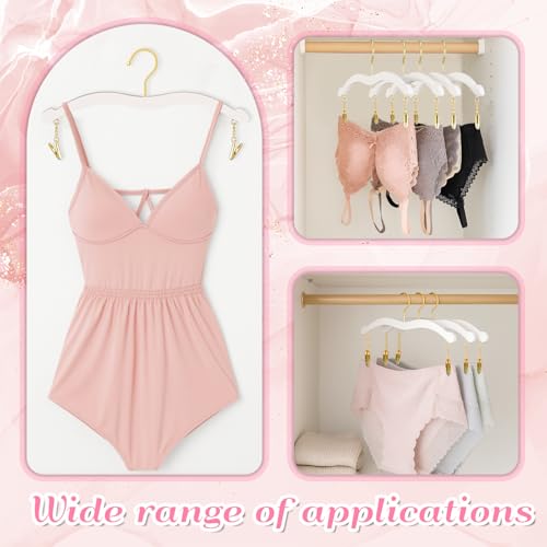 Yalikop 15 Pack Lingerie Hangers with Gold Clips for Bras Bikini Tank Tops