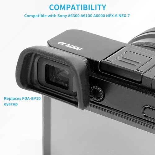 2 Pack Camera Eyecup Viewfinder Protector Eyepiece Compatible for Sony A6300 A6100 A6000 NEX-6 NEX-7 Replaces FDA-EP10 Eyepiece