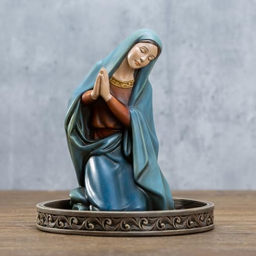 BC Catholic 6.2" H Praying Virgin Mary Statue with Rosary Holder Base Multiple Color 6.2 inch H