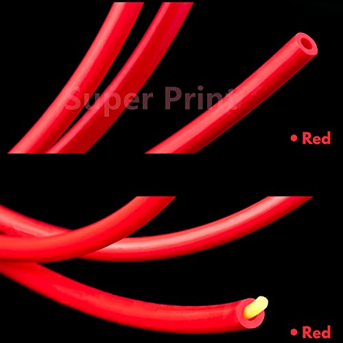 Super Print PTFE tube for 1.75mm filament,ID1.9mm OD4mm PTFE Tube,Bowden Tube 1.75mm,Teflon Tubing for 3D Printer J-Head Hotend Bowden Extruder 1.75mm. Red 3-meters