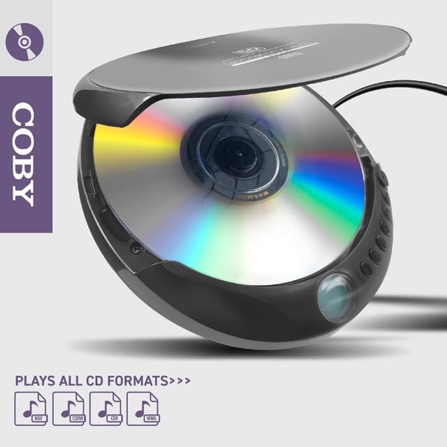 [Australia - AusPower] - Coby Portable CD Player with Foldable Headphones, 60-Sec Anti-Skip Compact Disc Player with Headset Bundle for Travel or Home Use 