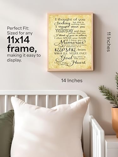 Thought of You Today Vintage Parchment Spiritual Wall Art, 11x14 Unframed