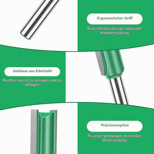 Set of 6 Milling Cutter for Router Set, Groove Cutter Set with 8 mm Shank, Precision Wood Cutter for Routers, 3 mm, 4 mm, 5 mm, 6 mm, 7 mm, 8 mm for Grooves, Rebates and Wood Connections