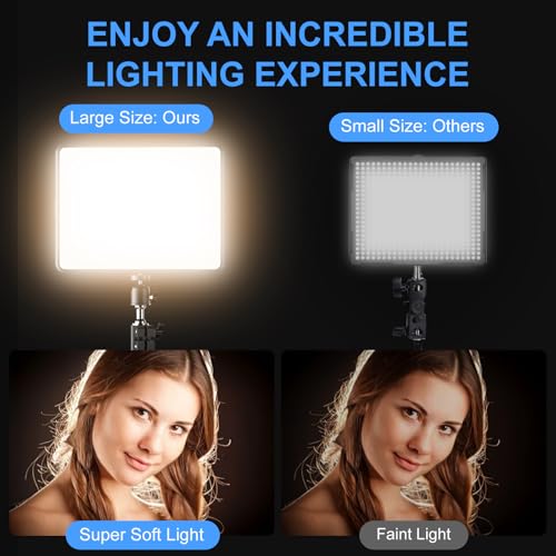 ALTSON 2 Packs Video Light Kit, LED Studio Light, 2700-6500K Dimmable Photography Lighting Kit with Tripod Stand&Phone Holder, 12" Rotating Streaming Light for Video Recording, Game Streaming, YouTube