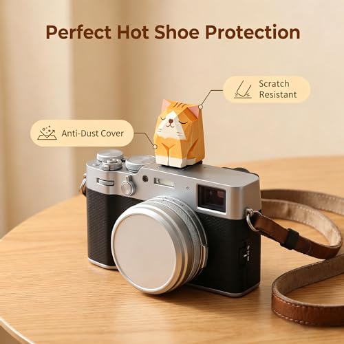 Wooden Orange Cat Hot Shoe Cover for Fuji X100VI XT5 XT4 XT3 XT30III hot shoe cover - Orange cat