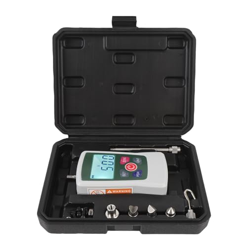 Digital Force Gauge, 100N Portable Pressure Stick Gauge, Push and Pull Tester with Units N Lb Kg Oz, Memory Housing, Automatic Backlit LCD, Auto Off, Buzzer Alarm Function, 1%
